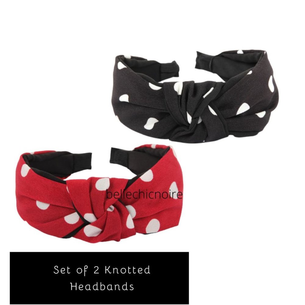 POLKA DOTS! Set Of 2 - Knotted Headbands